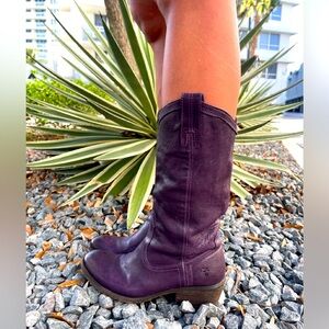 Westen purple leather boots
